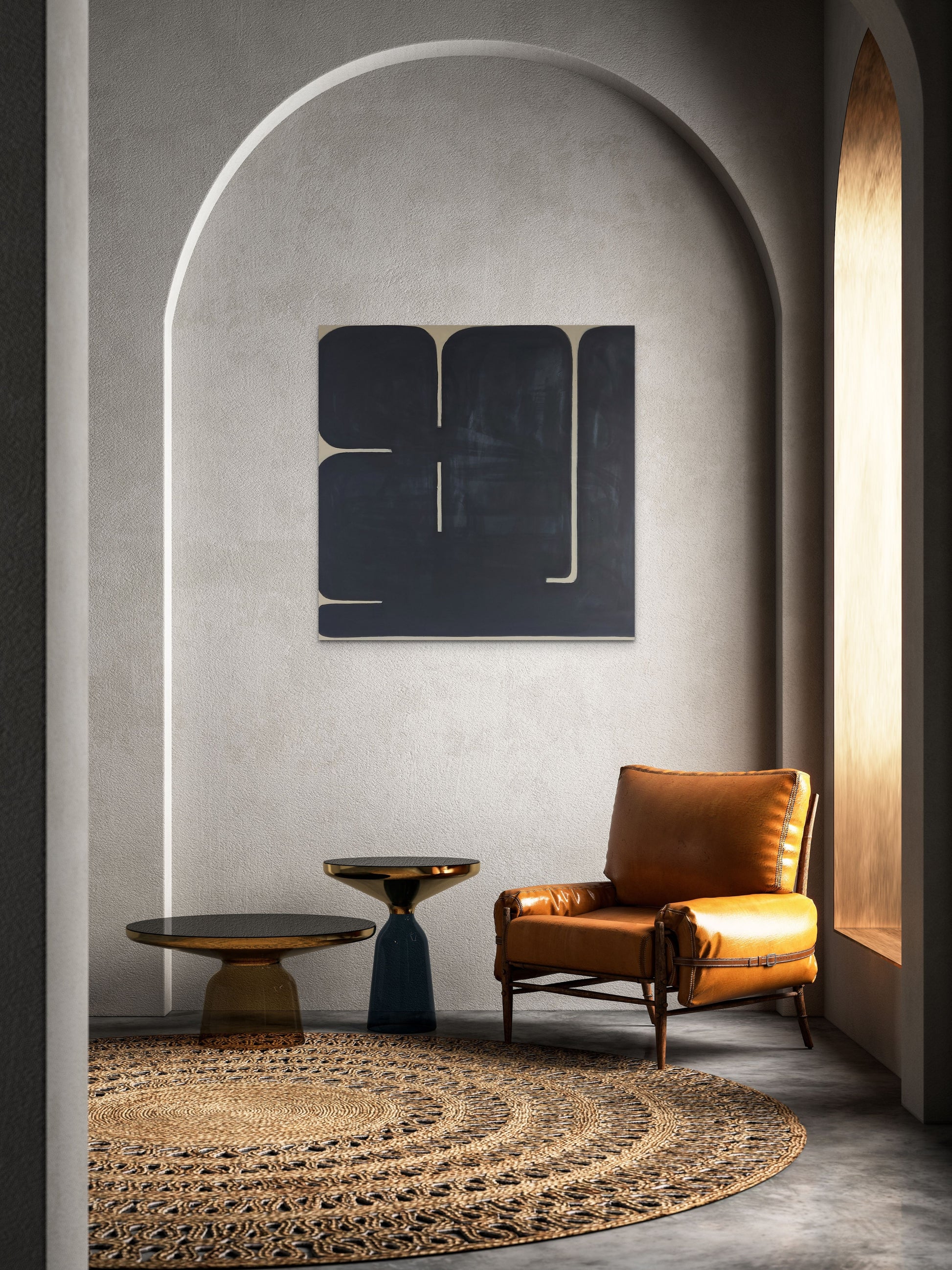 Original Artwork Painting Cnavas by Sibylle Werkmeister ZEN GAMES No.5 by Sibylle Werkmeister minimal abstract arched door inter design inspo 