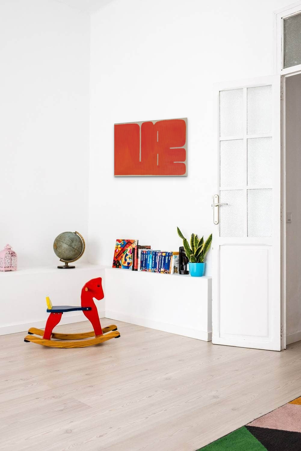 Original Artwork Fine Art Painting ZEN GAMES No. 8 by Sibylle Werkmeister Abstract Minimalist Minimalism bold red geometric canvas acrylic art for kidsroom children room decor modern living