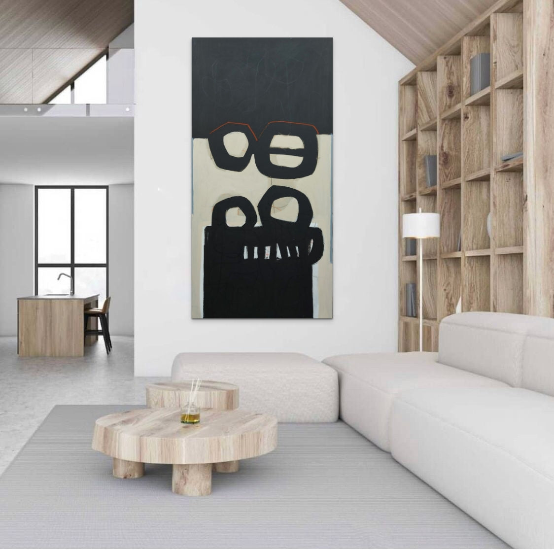 Contemporary Artwork Painting Milano by Sibylle Werkmeister bold black Scandinavian Design room Space