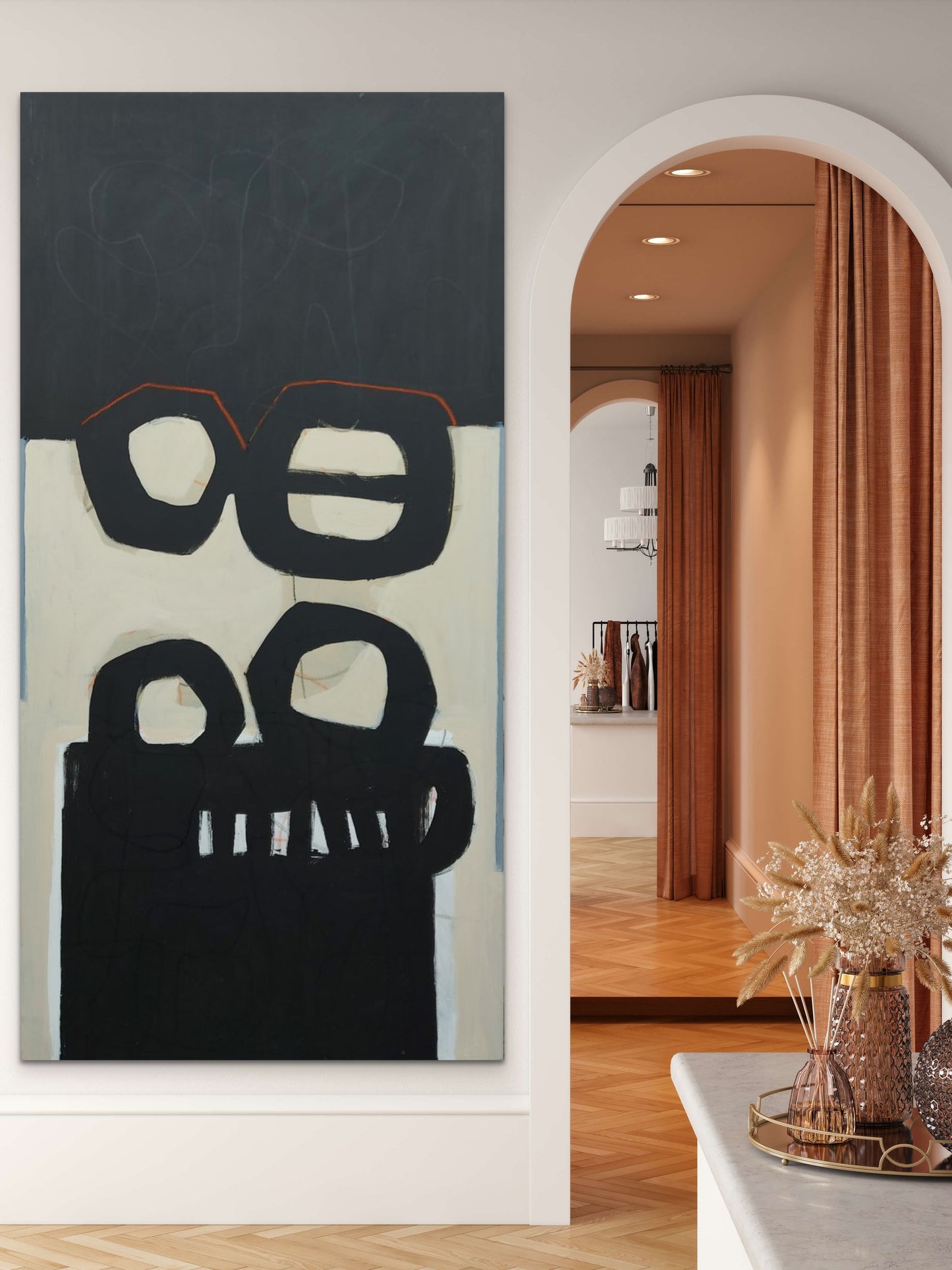 Contemporary artwork Painting Milano by Sibylle Werkmeister on wall arched door